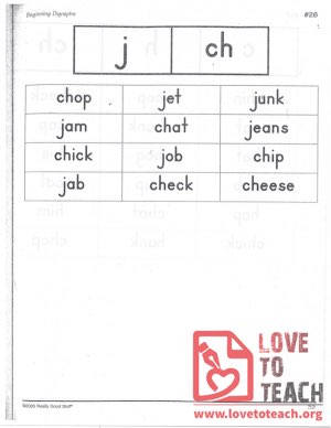 Beginning Digraphs - j, ch