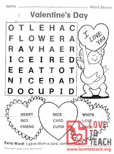 Valentine&#039;s Day Word Search
