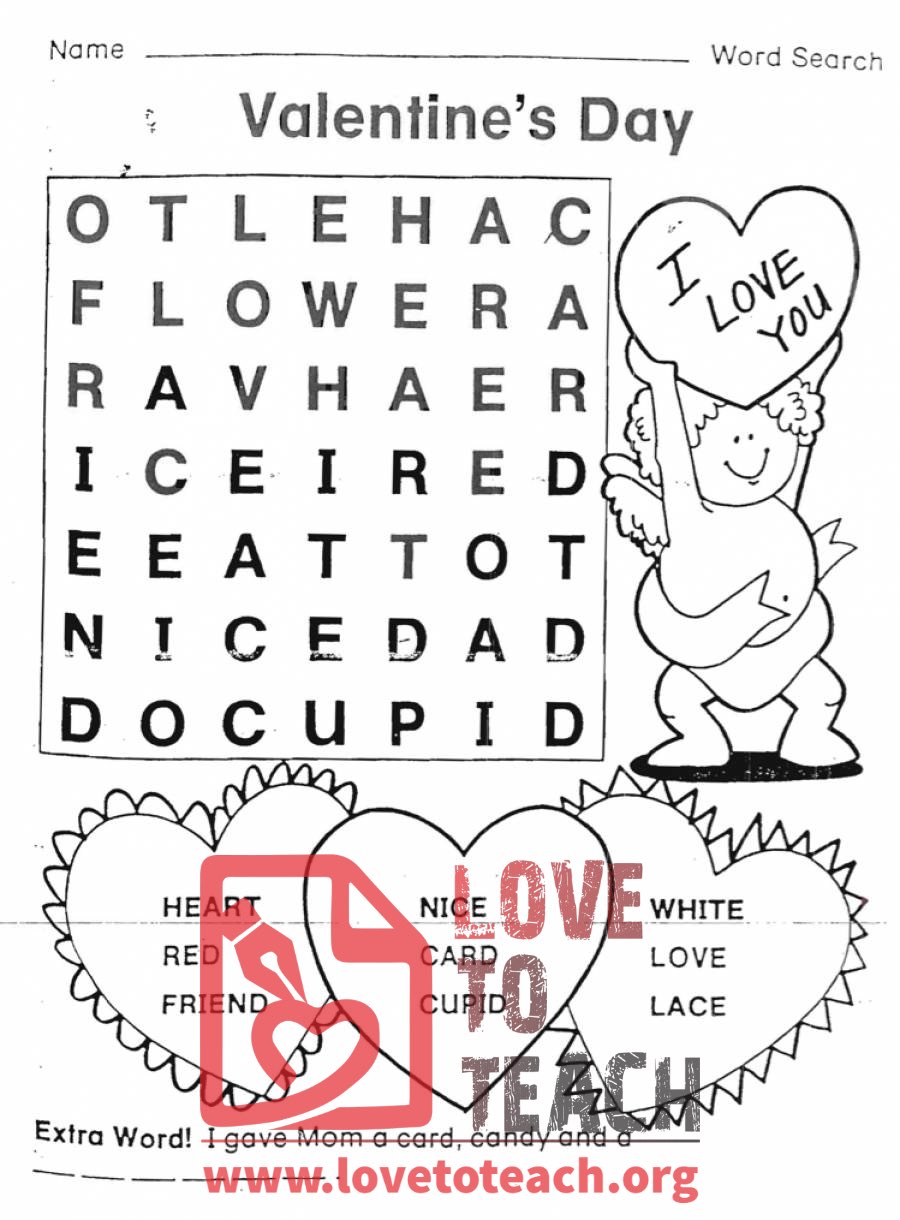 Valentine&#039;s Day Word Search