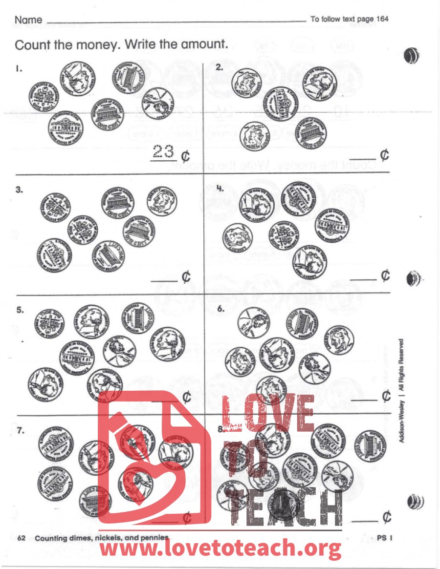 Dimes, Nickels, and Pennies: Count and Write