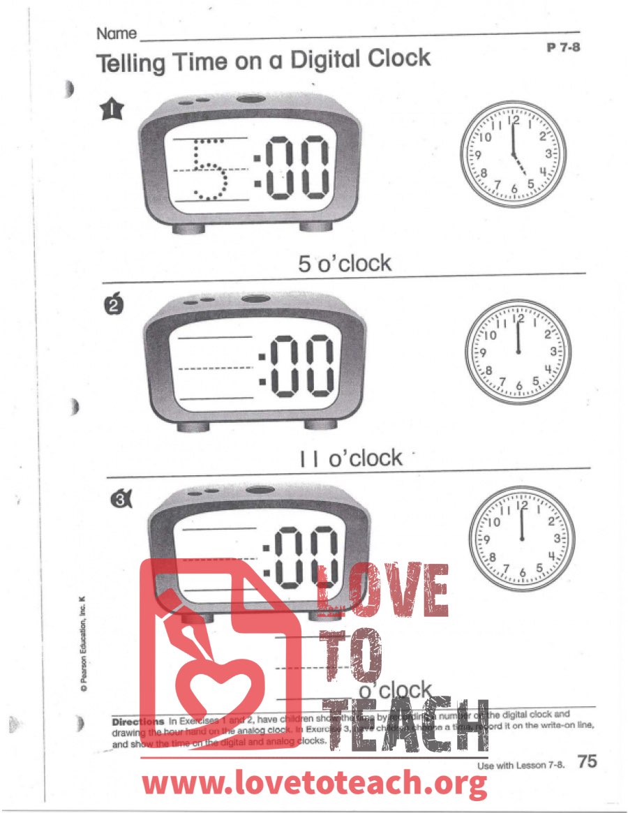 Telling Time on a Digital Clock