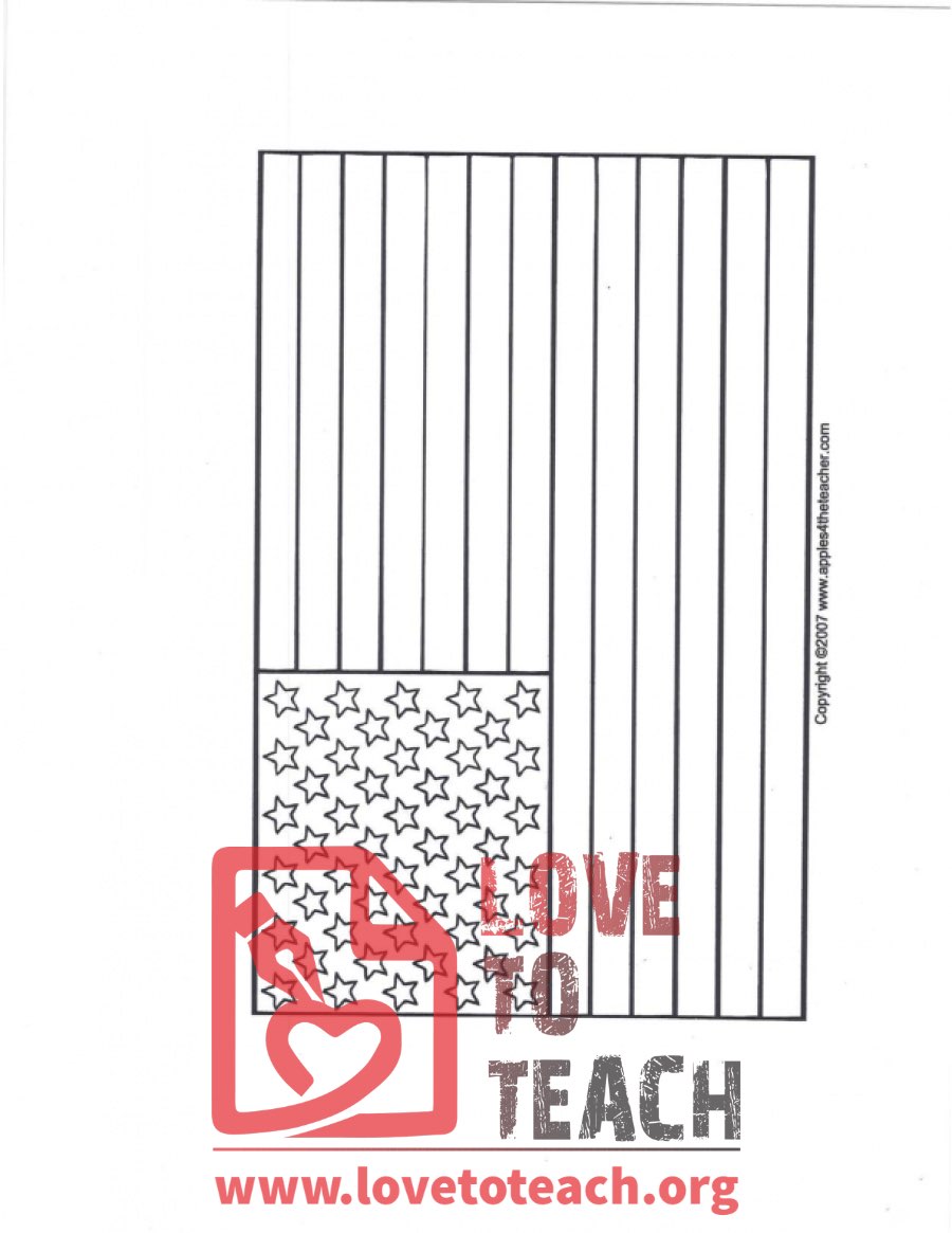 Blank US Flag Coloring Page