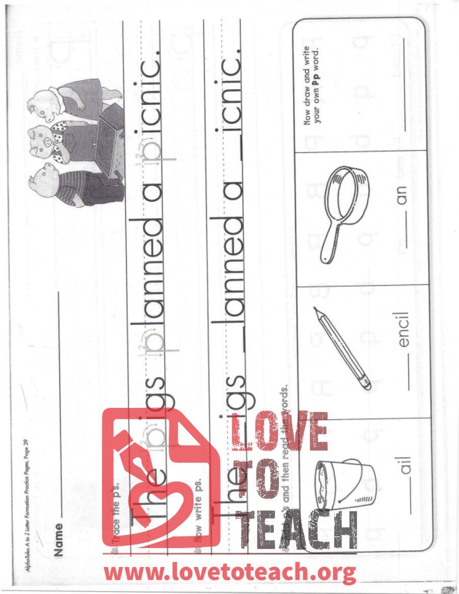 P - Letter Formation Practice Pages