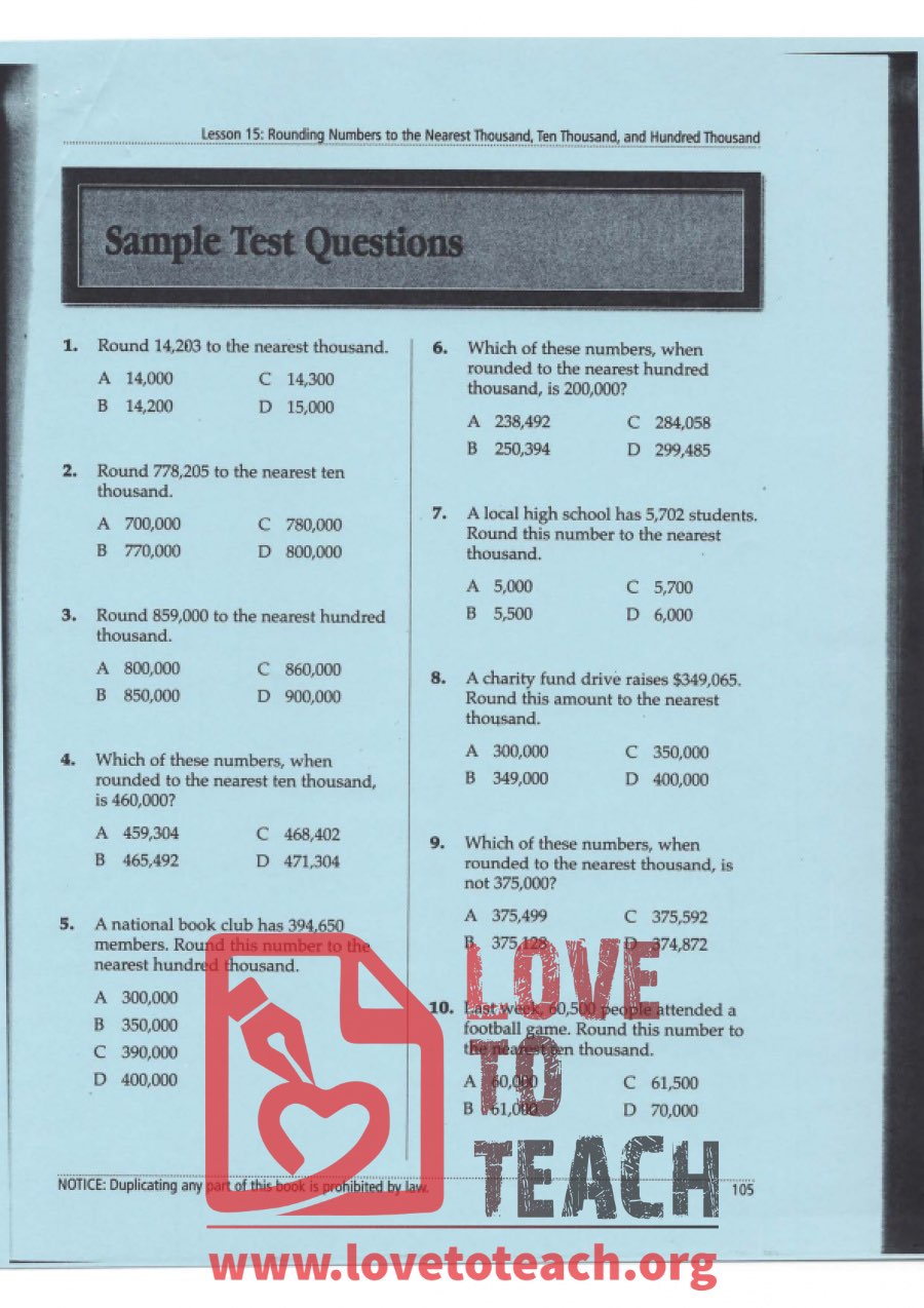 Rounding Sample Questions