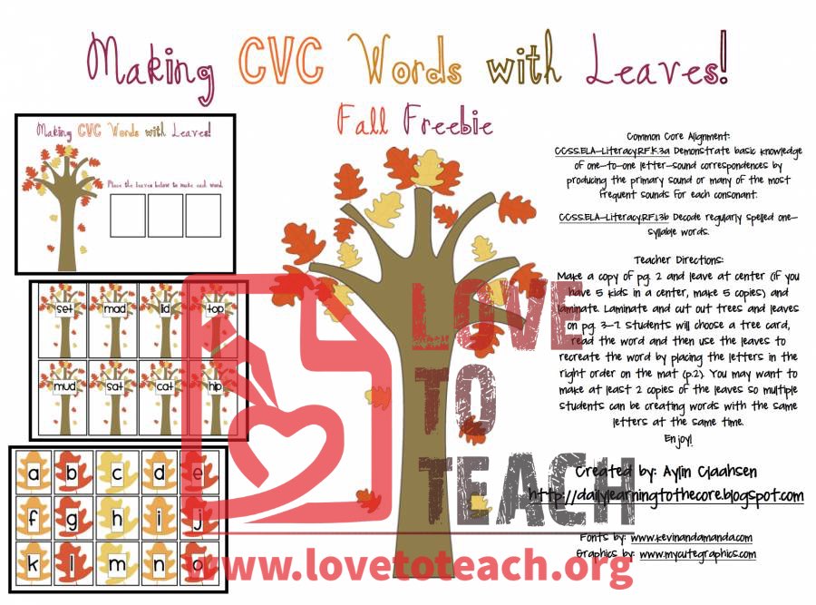 Making CVC Words with Leaves