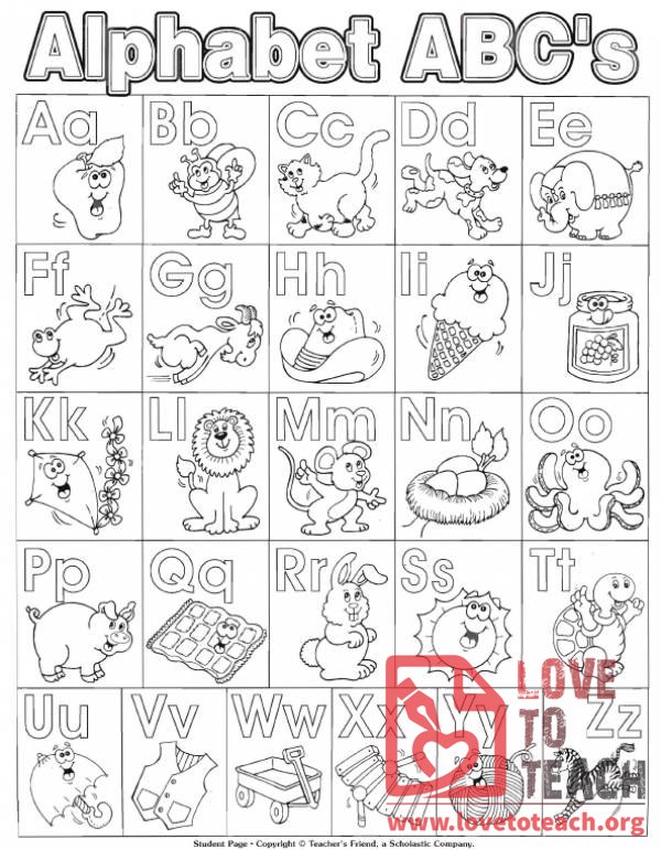 Black And White Alphabet Chart