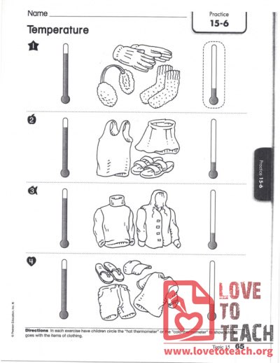 Temperature: Hot vs Cold Worksheet