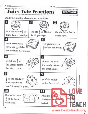 Fairy Tale Fractions - Worksheet