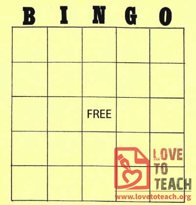 Blank Bingo Cards