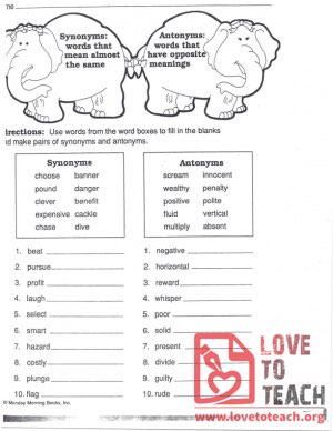 Synonyms and Antonyms