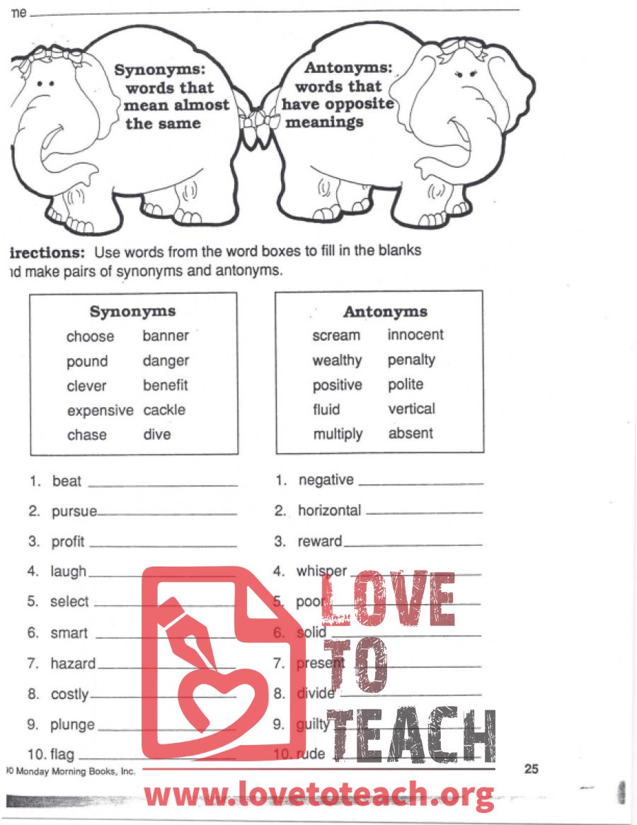 Synonyms and Antonyms Lesson Plan, PDF, Worksheet