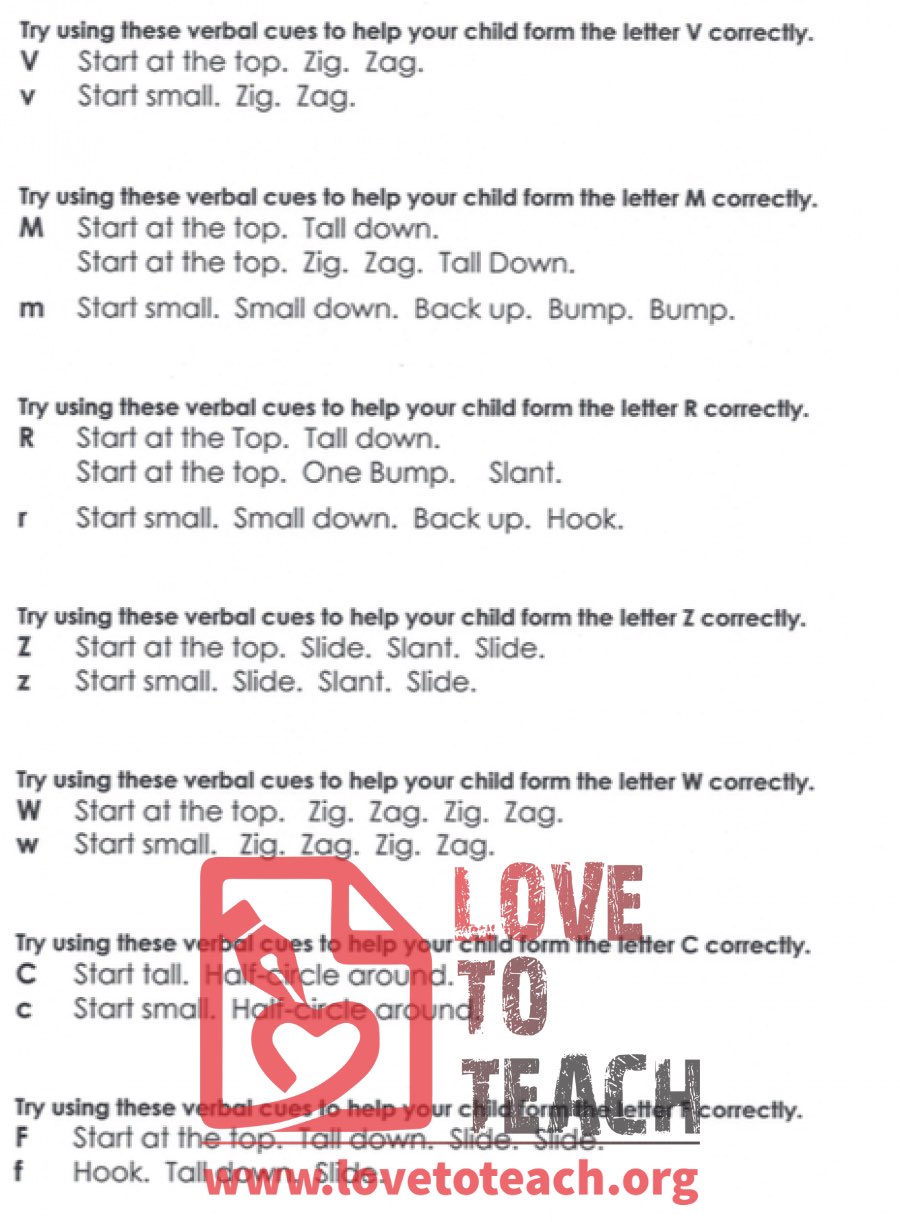 Verbal Cues for Letter Formation