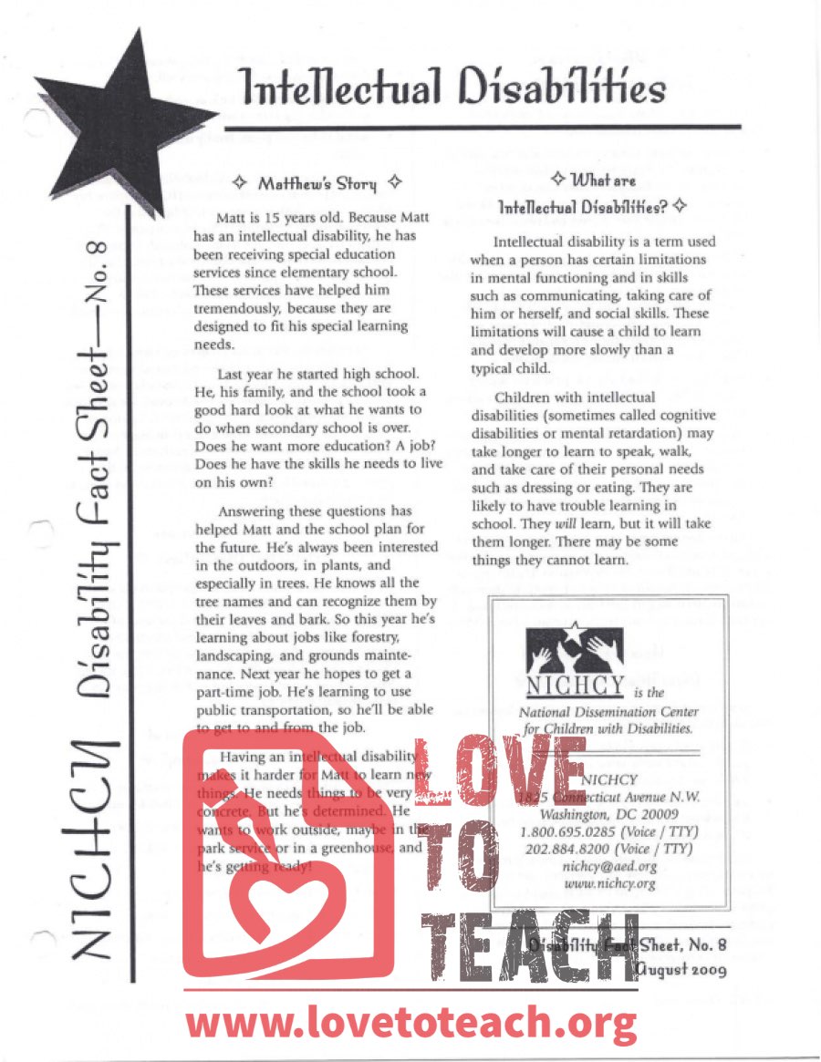 Ability Awareness - Intellectual Disabilities