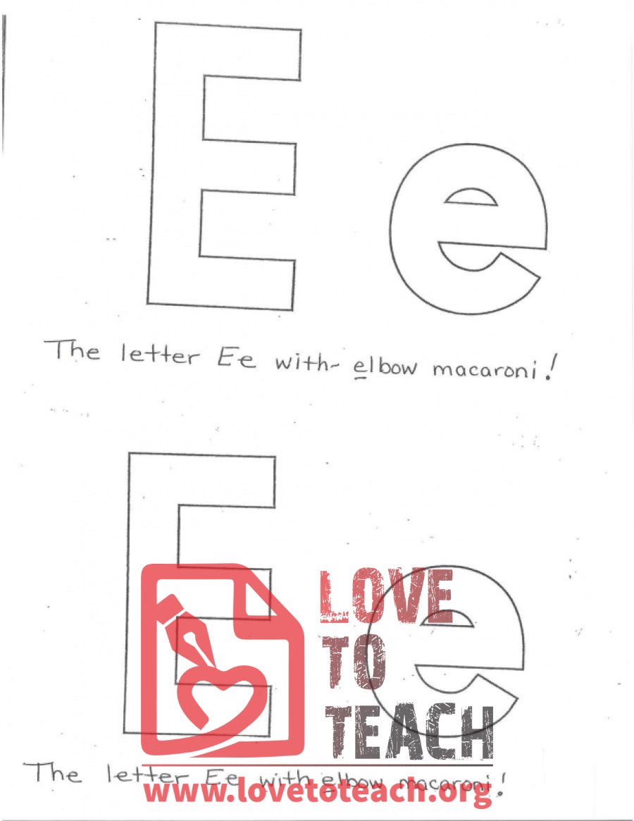The Letter E (with elbow macaroni!)