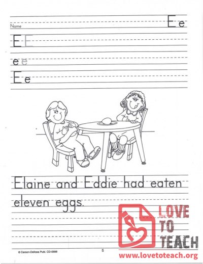 Ee Letter Practice