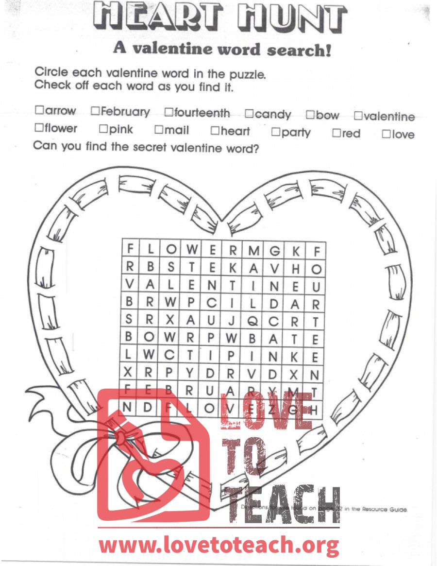 Heart Hunt - A Valentine Word Search