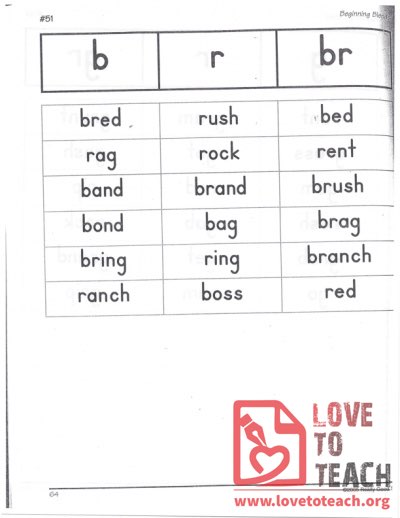 Beginning Blends - b, r, br