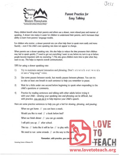 Parent Practice for Easy Talking