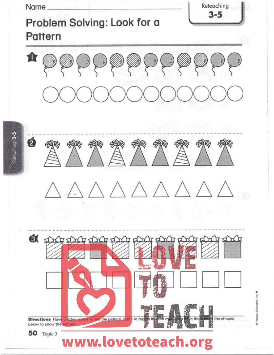 problem solving look for a pattern practice 1 6