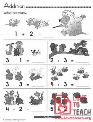 Beginning Addition Worksheet