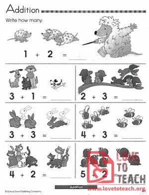 Beginning Addition Worksheet