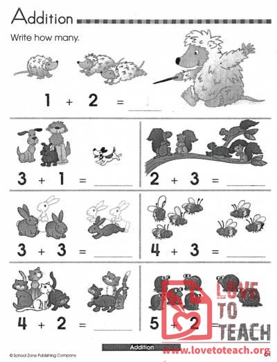 Beginning Addition Worksheet