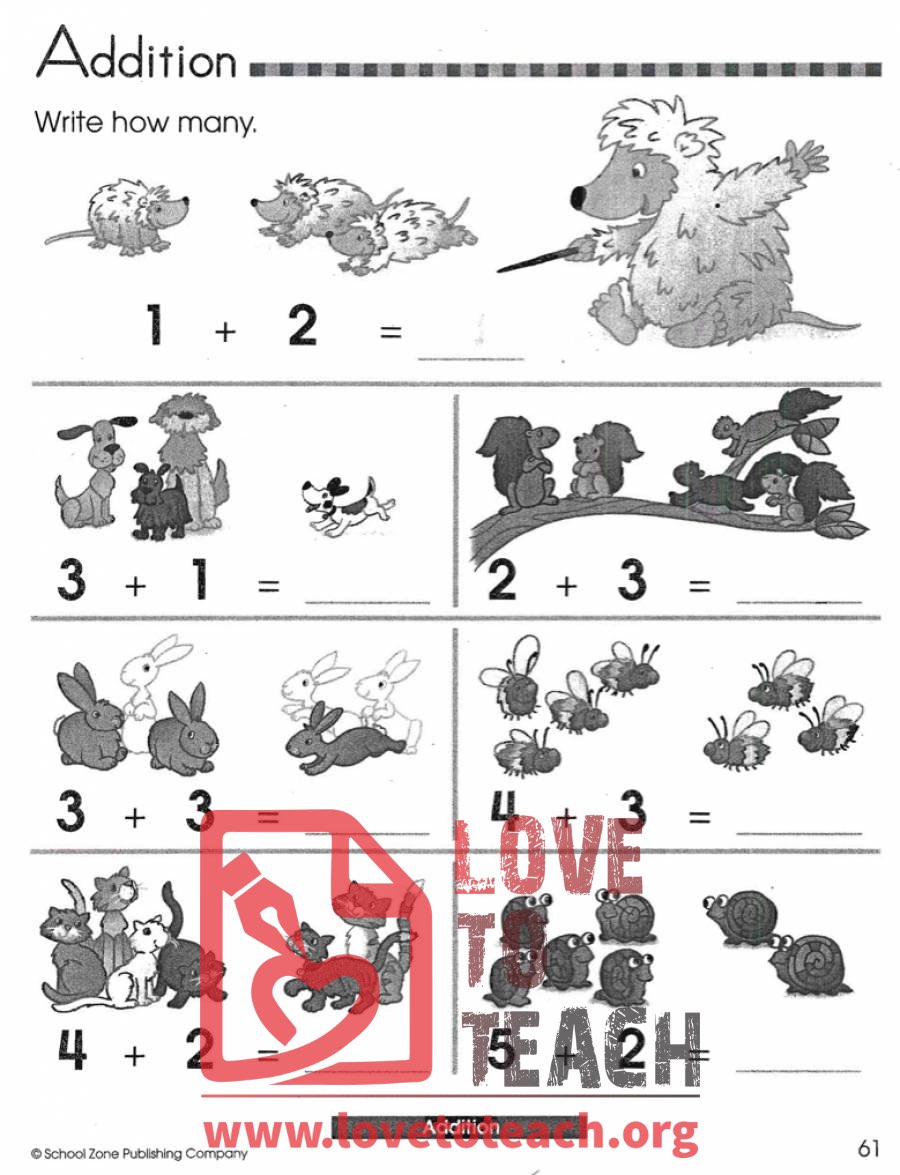 Beginning Addition Worksheet