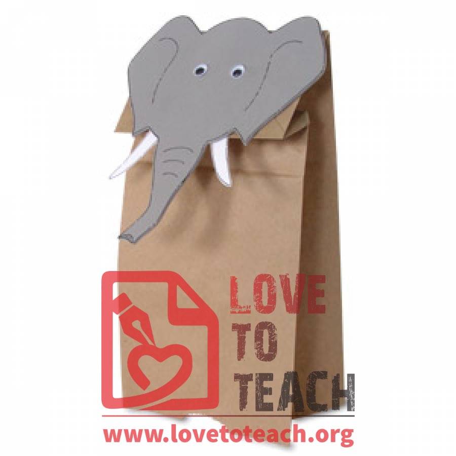 Paper Bag Elephant Puppet