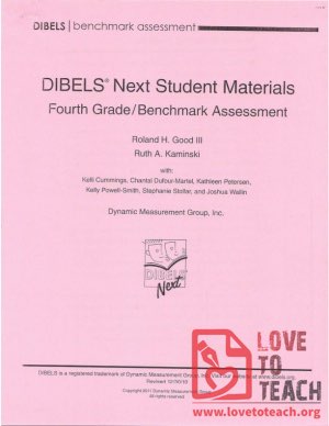 DIBELS Next Student Materials - Fourth Grade Benchmark Assessment