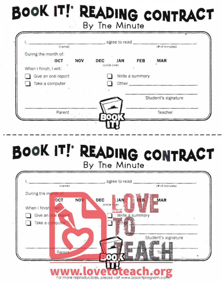 Book It Reading Contract: By the Minute