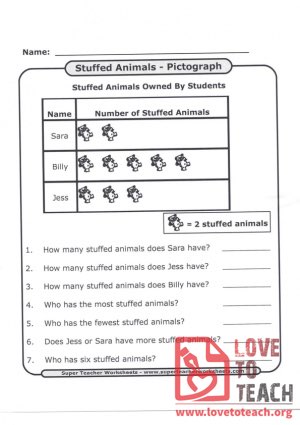 Stuffed Animals Pictograph (with Answer Key)