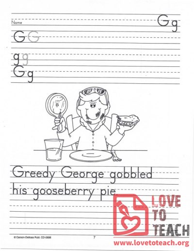 Gg Letter Practice
