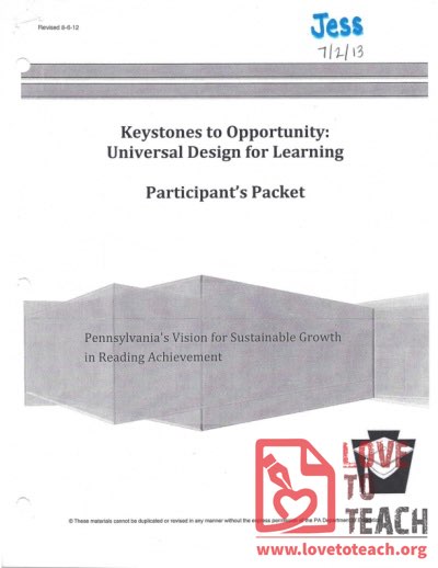 Keystones to Opportunity - Universal Design for Learning