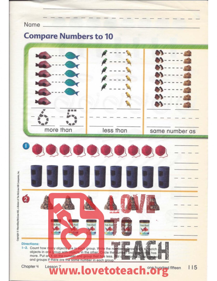 Comparing Numbers to Ten