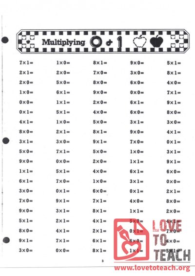 Multiplication Worksheets (0-10)