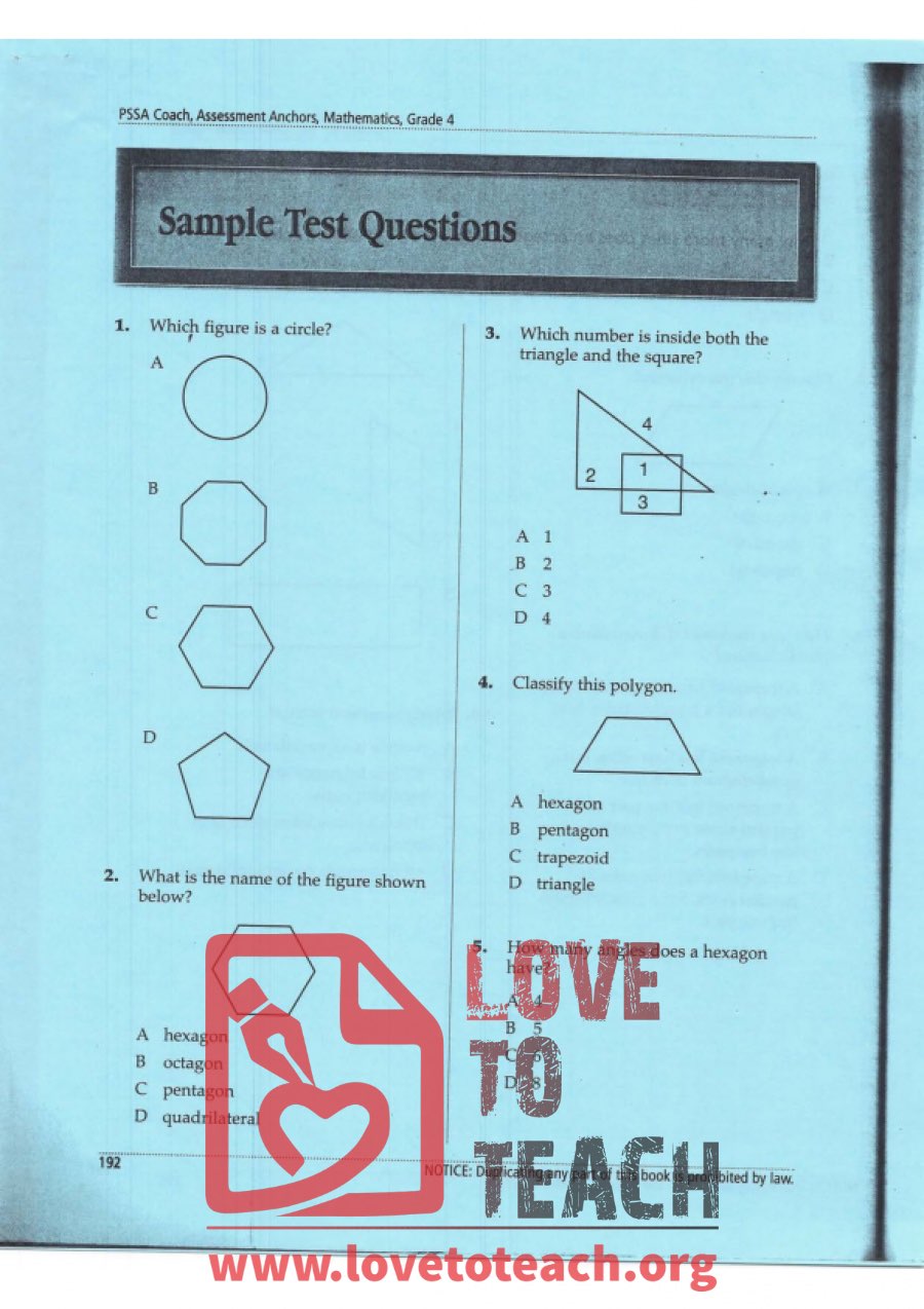 Polygon Quiz (with Answer Key)