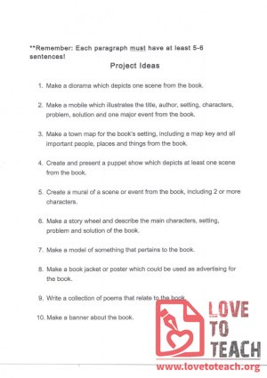 Book Report - Project Ideas
