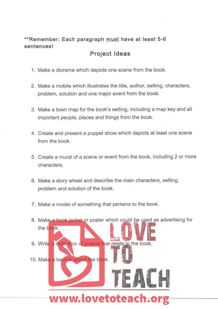 Book Report - Project Ideas