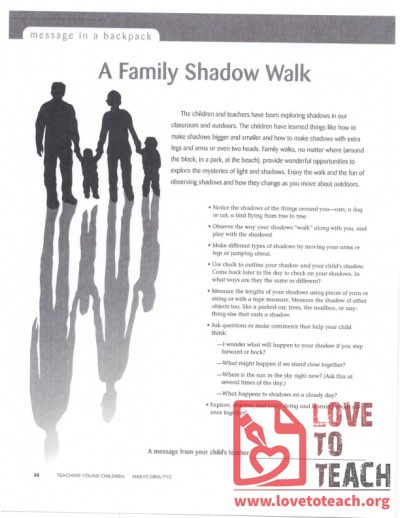 Message in a Backpack - A Family Shadow Walk