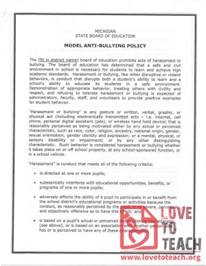 Model Anti-Bullying Policy