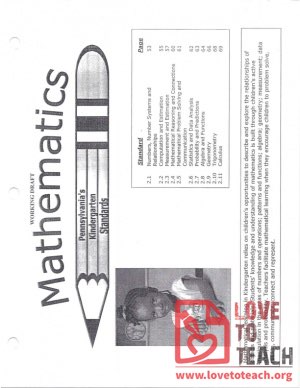Mathematics - Standards for Kindergarten - Pennsylvania December 2005