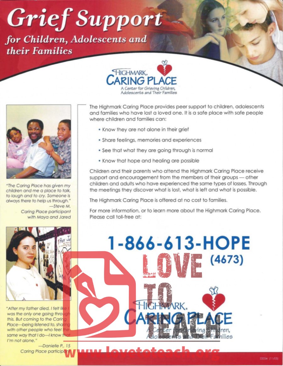 Grief Support for Children, Adolescents, and Families
