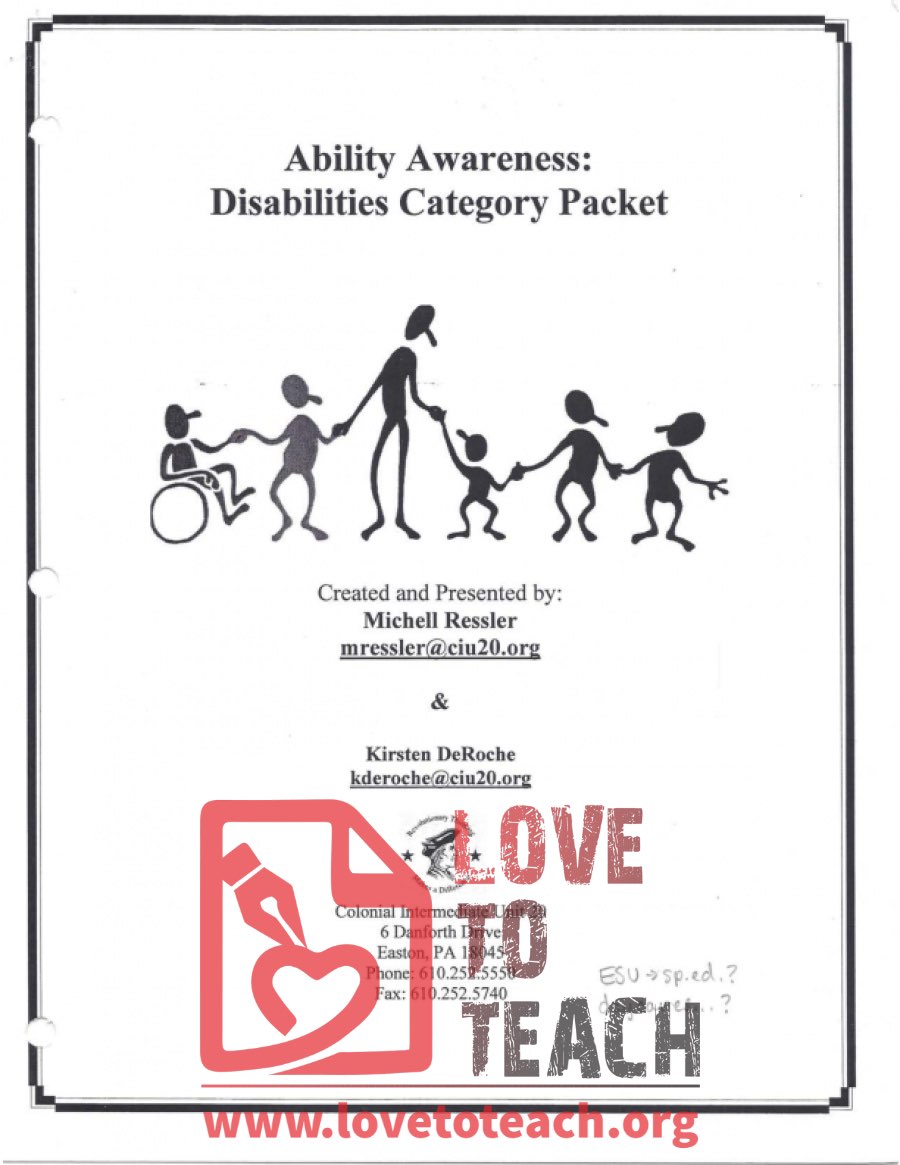 Ability Awareness - Disabilities Category Packet