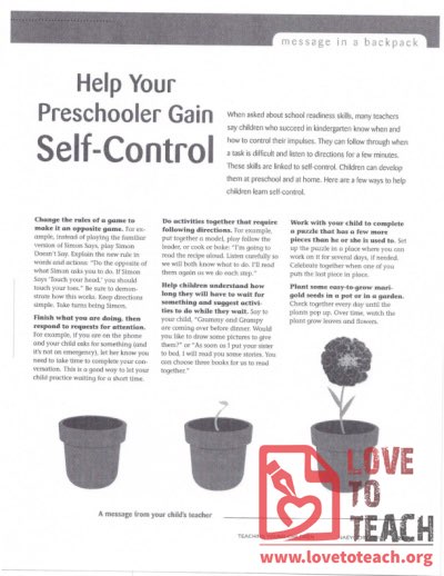 Help Your Preschooler Gain Self-Control