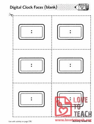 Digital Clock Faces (Blank)