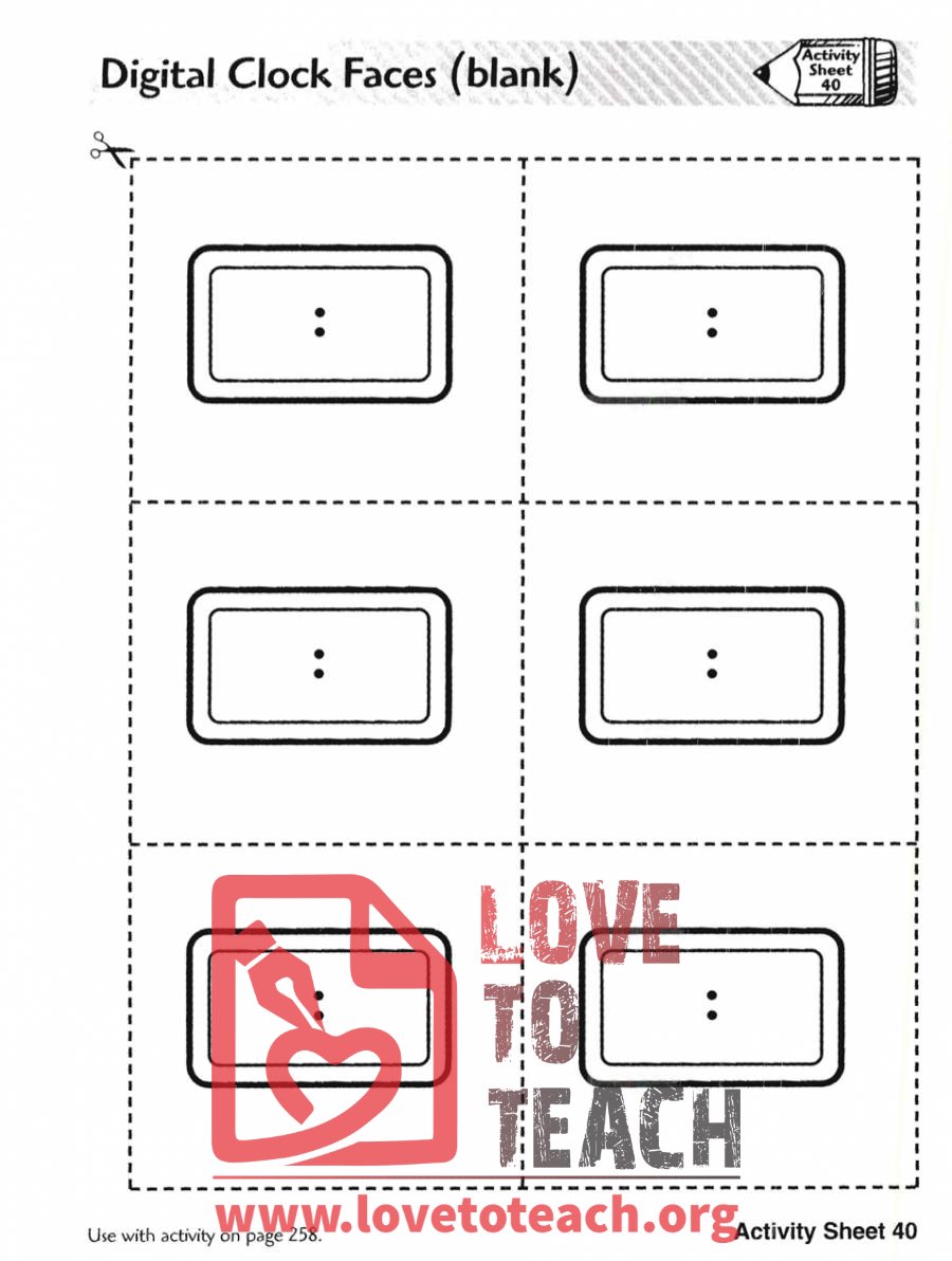 Digital Clock Faces (Blank)