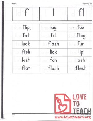 Beginning Blends - f, l, fl