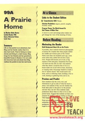 A Prairie Home - Reading Guide