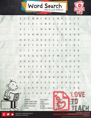 Diary of a Wimpy Kid Word Search Hard Luck