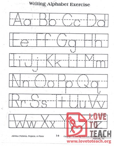 Writing Alphabet Exercise